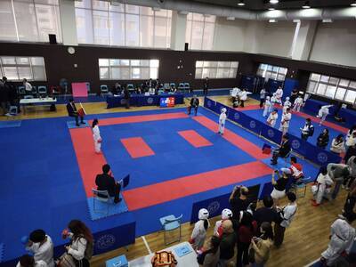 恭喜本校空手道隊，參加114年新北市菁英盃空手道錦標賽，榮獲4金8銀12銅(詳細得獎情形請參閱內文)，成績優異！感謝徐祥銘教練、谷筱霜教練的辛勤指導！圖片